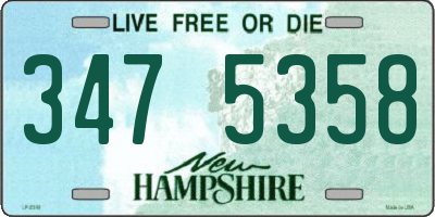 NH license plate 3475358