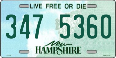 NH license plate 3475360