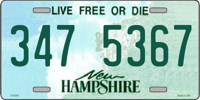 NH license plate 3475367