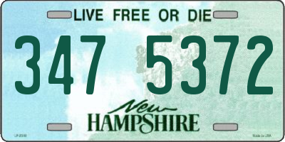 NH license plate 3475372