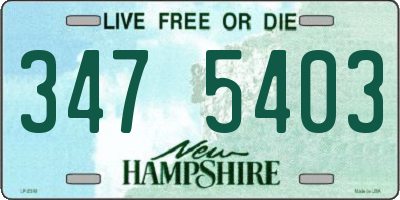 NH license plate 3475403
