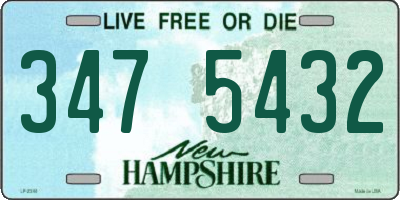 NH license plate 3475432