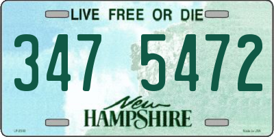NH license plate 3475472