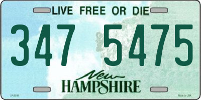 NH license plate 3475475