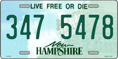 NH license plate 3475478