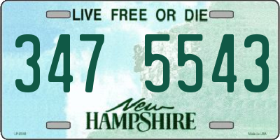 NH license plate 3475543