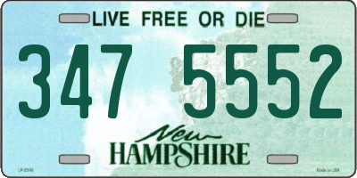 NH license plate 3475552