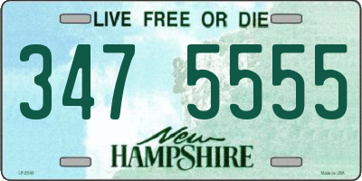 NH license plate 3475555