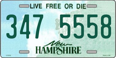 NH license plate 3475558