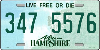 NH license plate 3475576