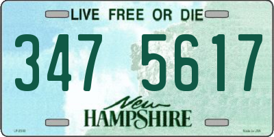 NH license plate 3475617