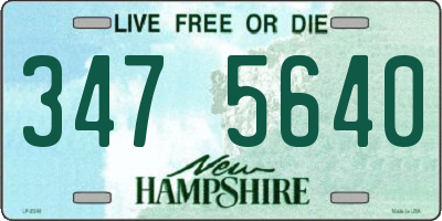 NH license plate 3475640