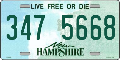 NH license plate 3475668