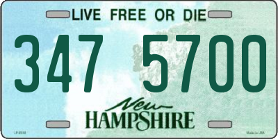 NH license plate 3475700