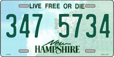 NH license plate 3475734
