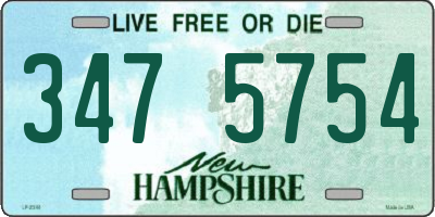 NH license plate 3475754