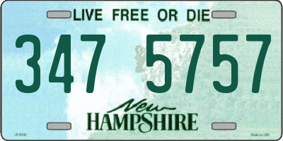 NH license plate 3475757