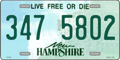 NH license plate 3475802