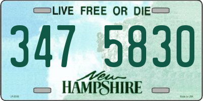 NH license plate 3475830