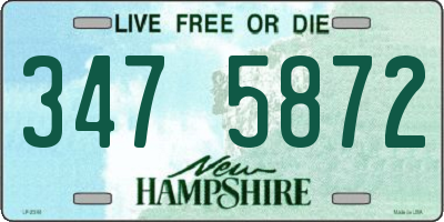 NH license plate 3475872