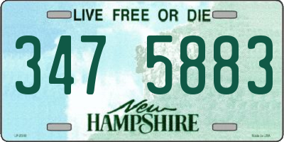 NH license plate 3475883