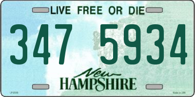 NH license plate 3475934