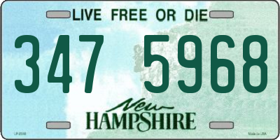 NH license plate 3475968