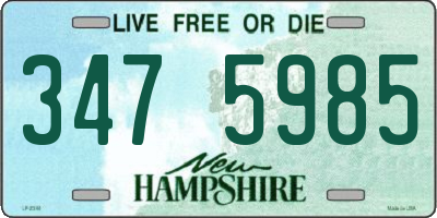 NH license plate 3475985