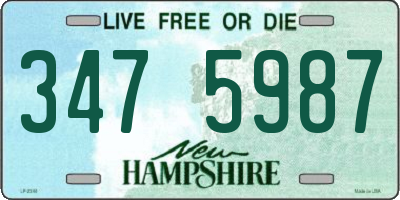 NH license plate 3475987
