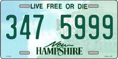 NH license plate 3475999