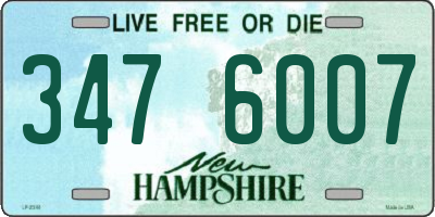 NH license plate 3476007