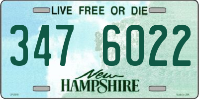 NH license plate 3476022