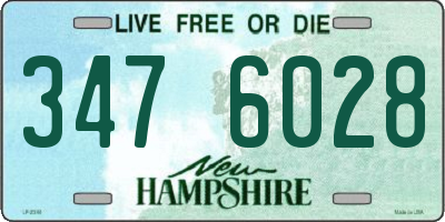 NH license plate 3476028