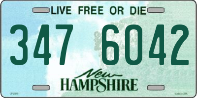NH license plate 3476042