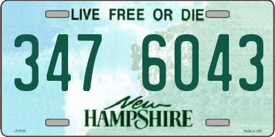 NH license plate 3476043
