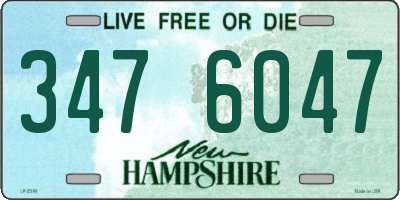 NH license plate 3476047