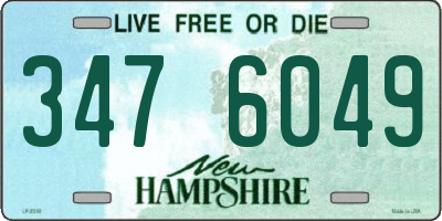 NH license plate 3476049