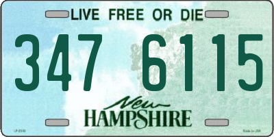 NH license plate 3476115