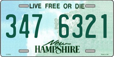 NH license plate 3476321