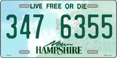 NH license plate 3476355