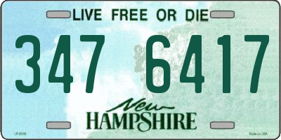 NH license plate 3476417