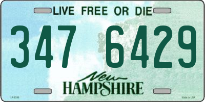 NH license plate 3476429