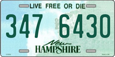 NH license plate 3476430