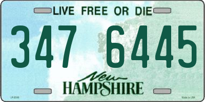 NH license plate 3476445