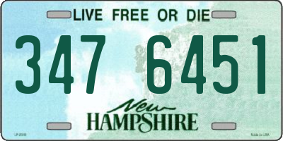 NH license plate 3476451