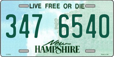 NH license plate 3476540