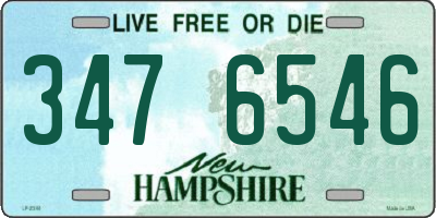 NH license plate 3476546