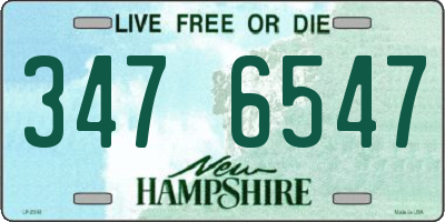 NH license plate 3476547