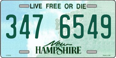 NH license plate 3476549