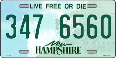 NH license plate 3476560